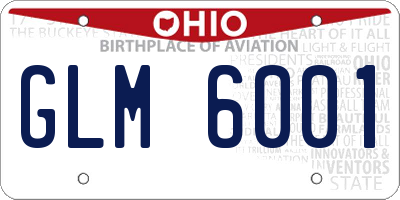 OH license plate GLM6001