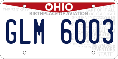 OH license plate GLM6003