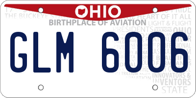 OH license plate GLM6006