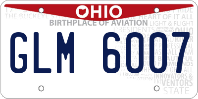 OH license plate GLM6007