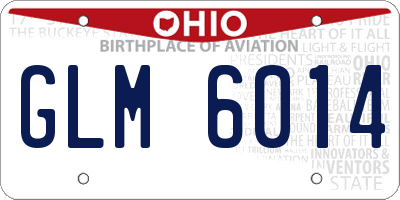OH license plate GLM6014