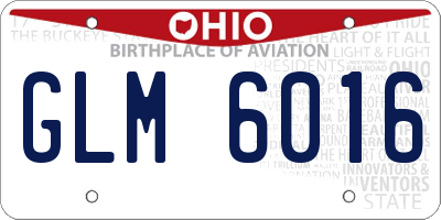 OH license plate GLM6016