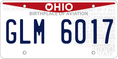 OH license plate GLM6017