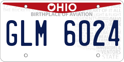 OH license plate GLM6024