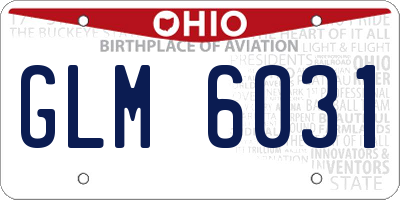 OH license plate GLM6031