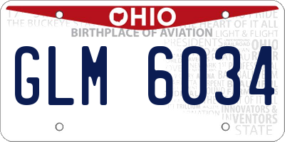 OH license plate GLM6034