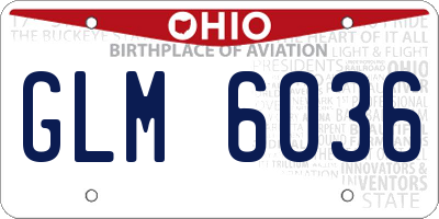 OH license plate GLM6036