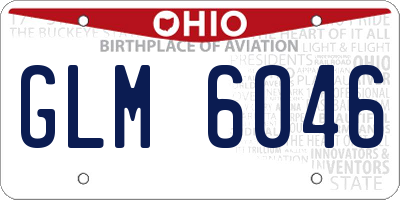 OH license plate GLM6046
