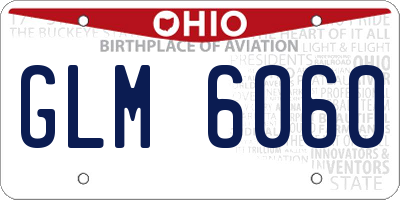 OH license plate GLM6060
