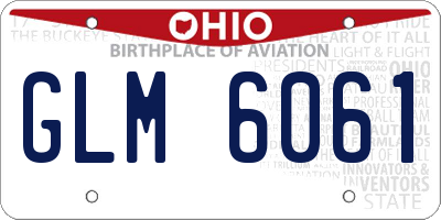 OH license plate GLM6061