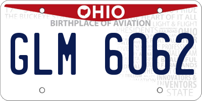 OH license plate GLM6062