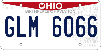 OH license plate GLM6066