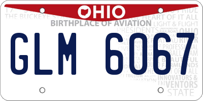 OH license plate GLM6067
