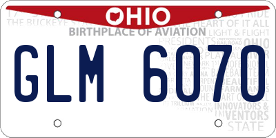 OH license plate GLM6070