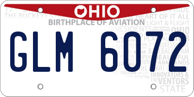 OH license plate GLM6072