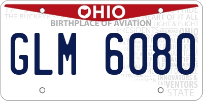 OH license plate GLM6080