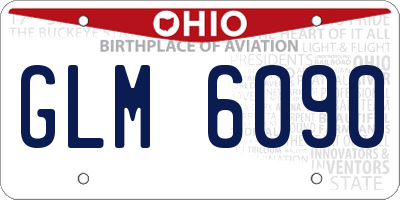 OH license plate GLM6090
