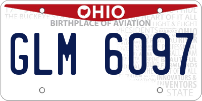 OH license plate GLM6097