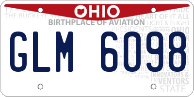 OH license plate GLM6098