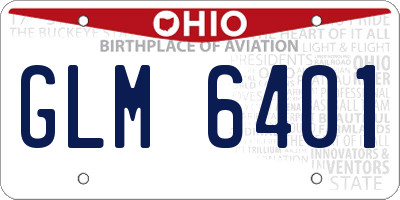 OH license plate GLM6401