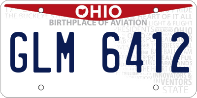 OH license plate GLM6412
