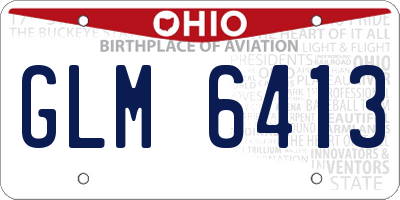 OH license plate GLM6413