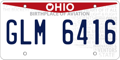 OH license plate GLM6416