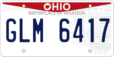 OH license plate GLM6417