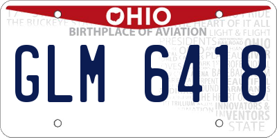 OH license plate GLM6418