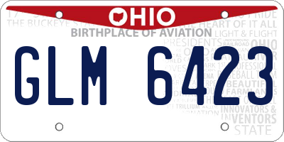 OH license plate GLM6423