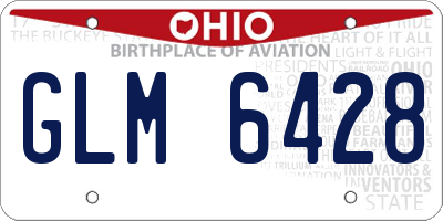 OH license plate GLM6428