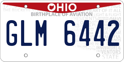 OH license plate GLM6442