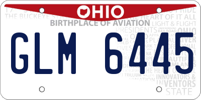OH license plate GLM6445