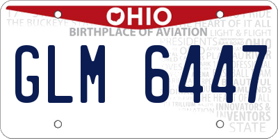 OH license plate GLM6447