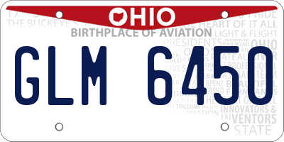 OH license plate GLM6450