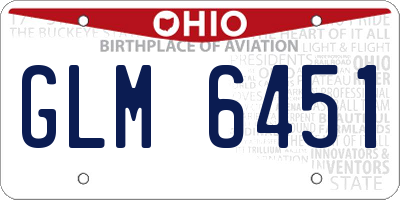 OH license plate GLM6451
