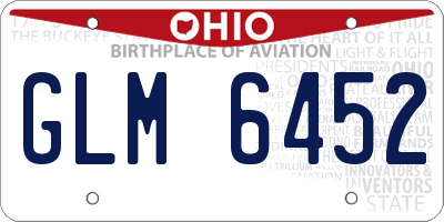 OH license plate GLM6452