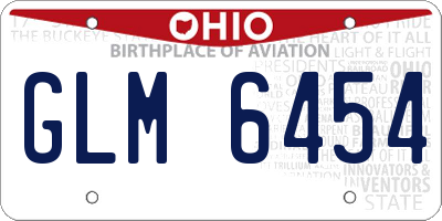 OH license plate GLM6454