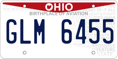OH license plate GLM6455