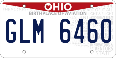 OH license plate GLM6460