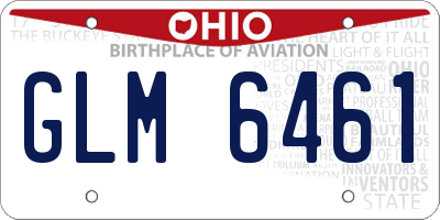 OH license plate GLM6461