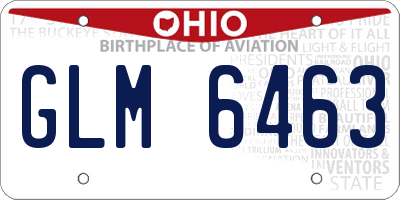 OH license plate GLM6463