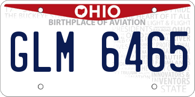 OH license plate GLM6465