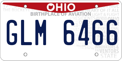 OH license plate GLM6466