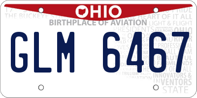 OH license plate GLM6467