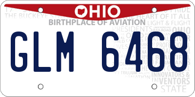 OH license plate GLM6468