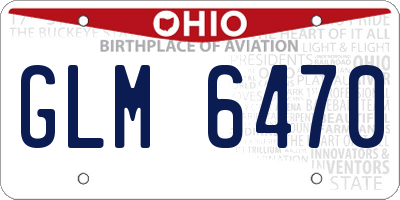 OH license plate GLM6470