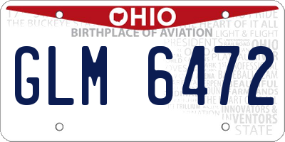 OH license plate GLM6472