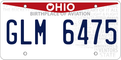 OH license plate GLM6475