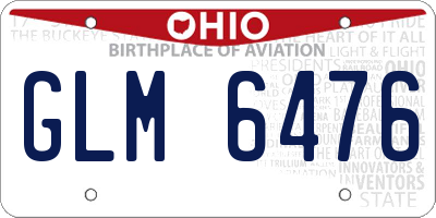 OH license plate GLM6476